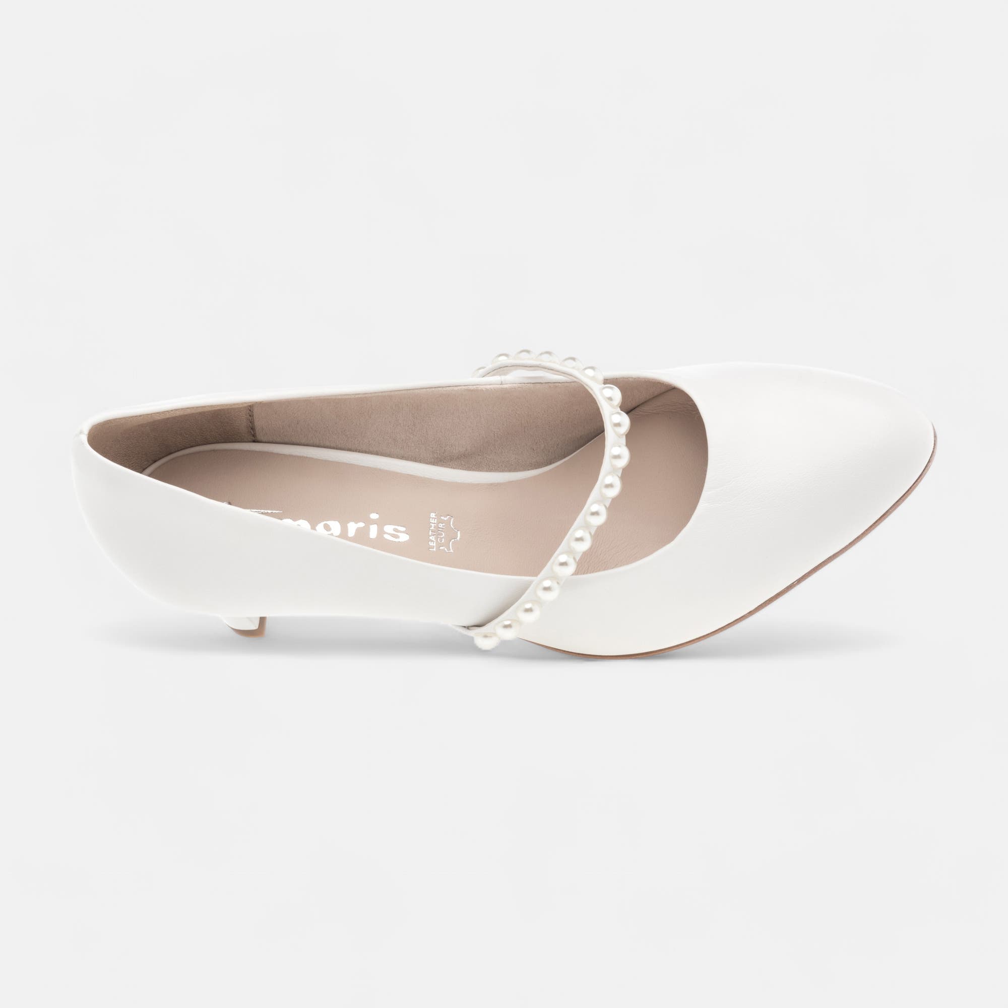 Escarpins à talon Femme en cuir blanc