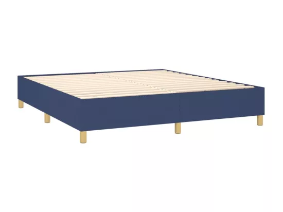 Sommier tapissier avec matelas et LED Bleu 160x200 cm Tissu