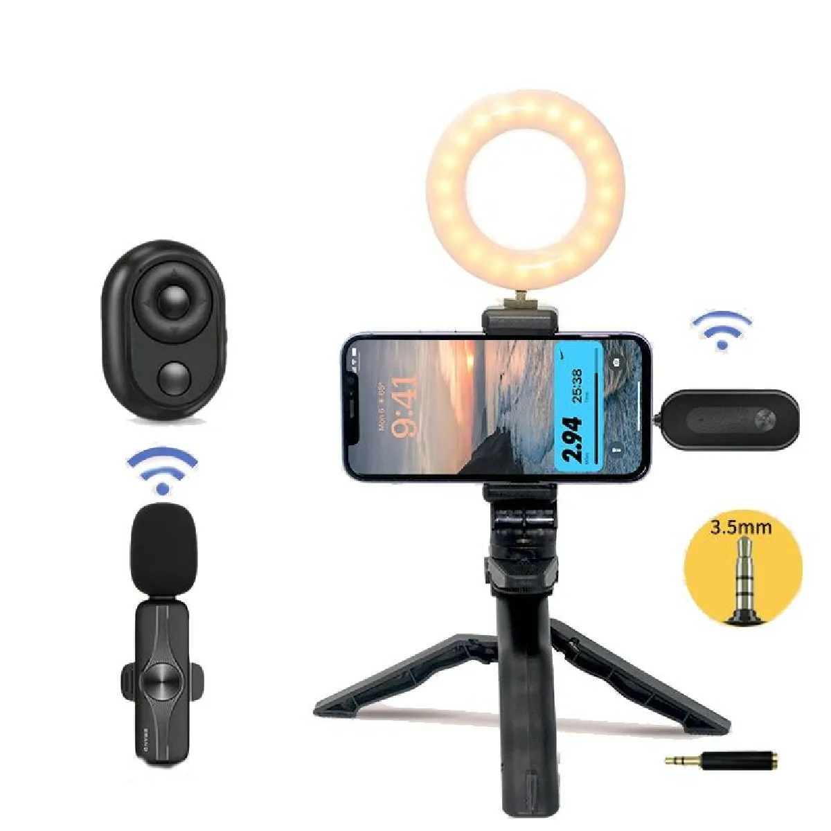 Yonis Microphone Sans Fil avec Trépied