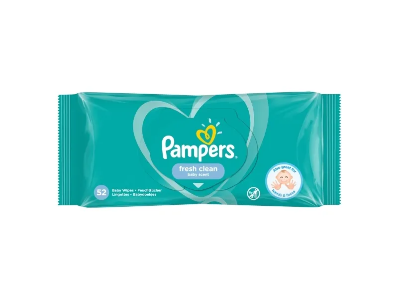 Pampers Fresh Clean 8001841041360, Vådservietter til baby, Dermatologisk testet, Allergivenlig, Neutral pH
