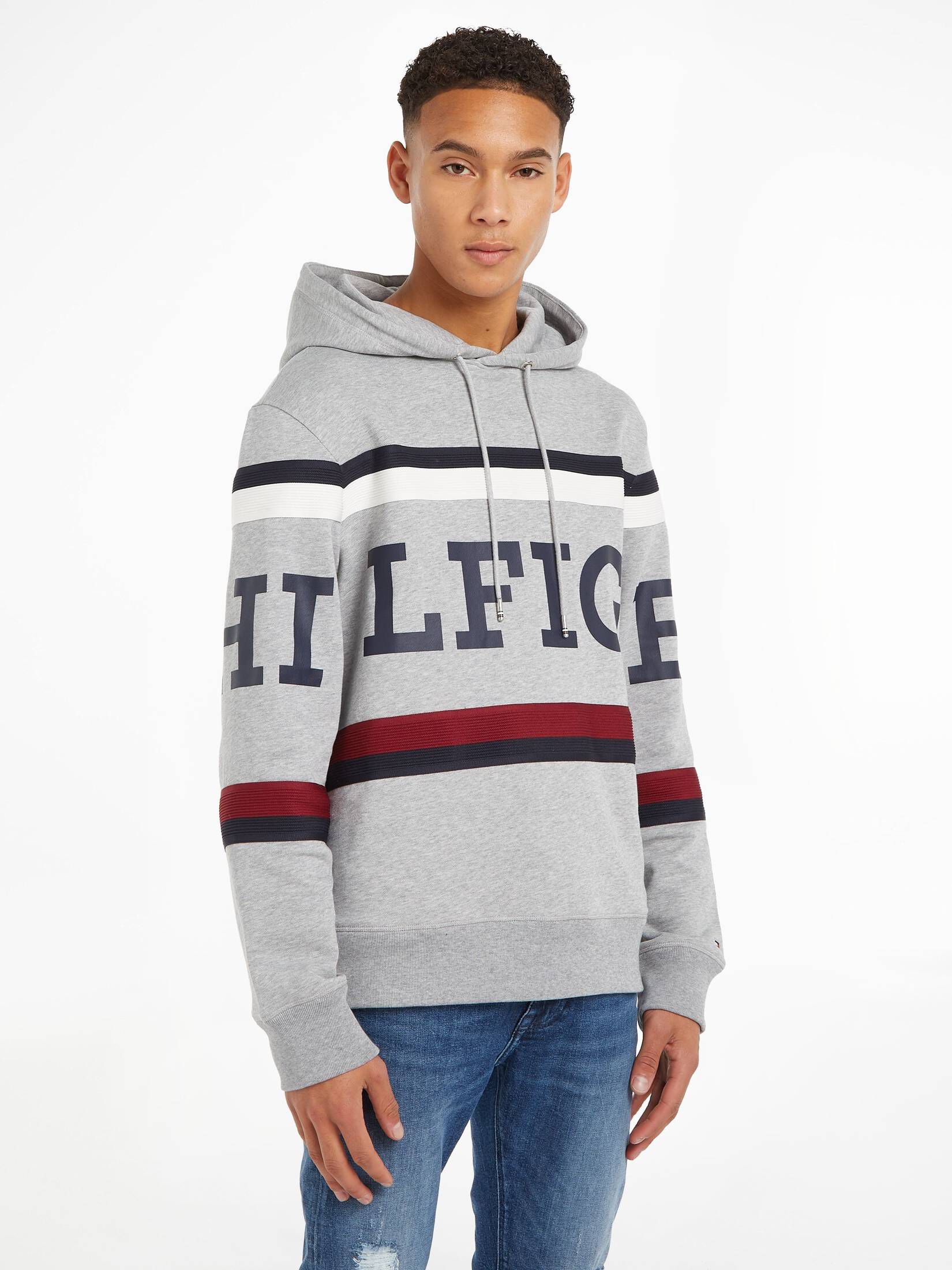 Tommy Hilfiger| Herren Hoodie GLOBAL STRIPE MONOTYPE