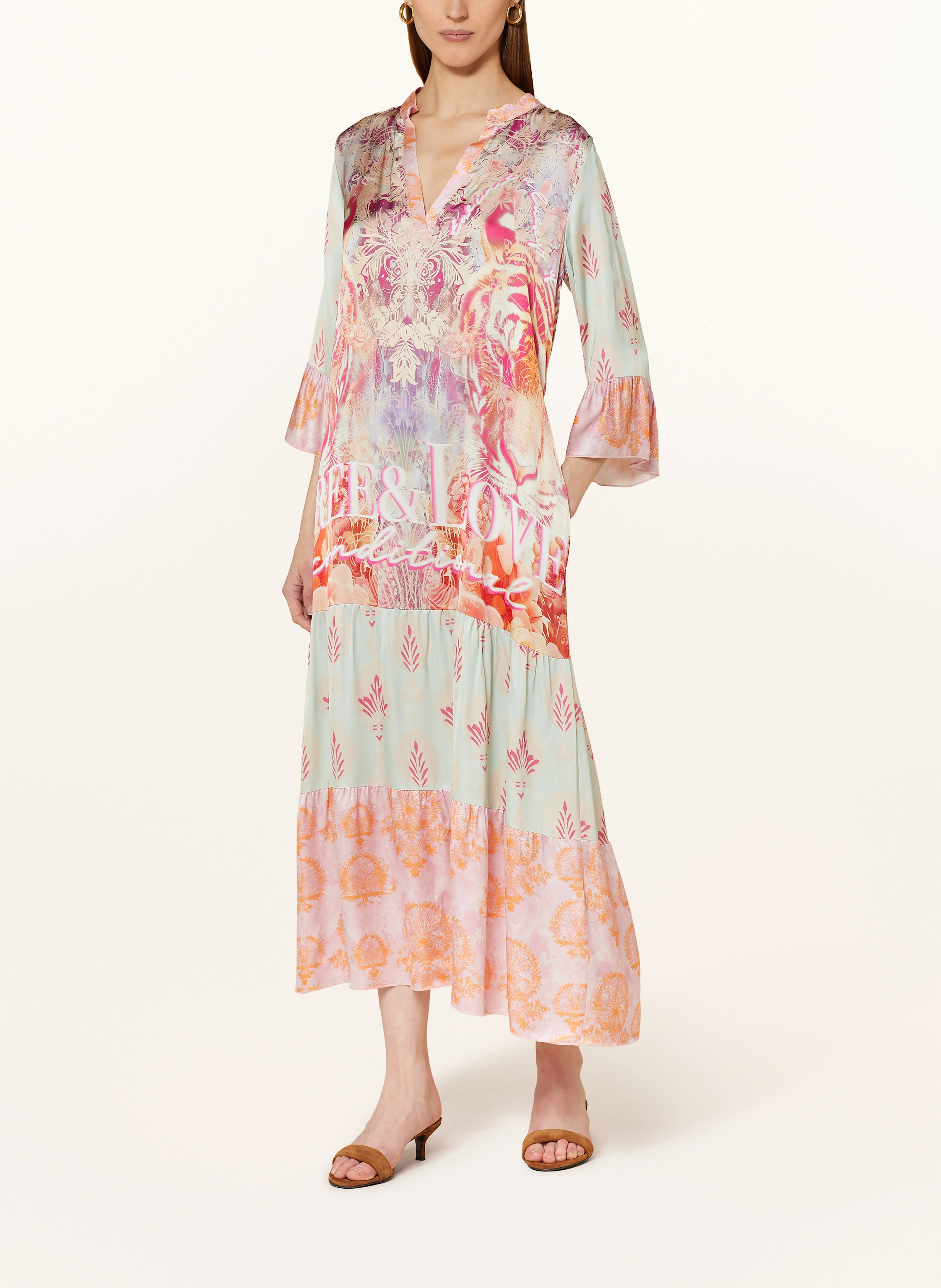 miss goodlife Satinkleid mit 3/4-Arm