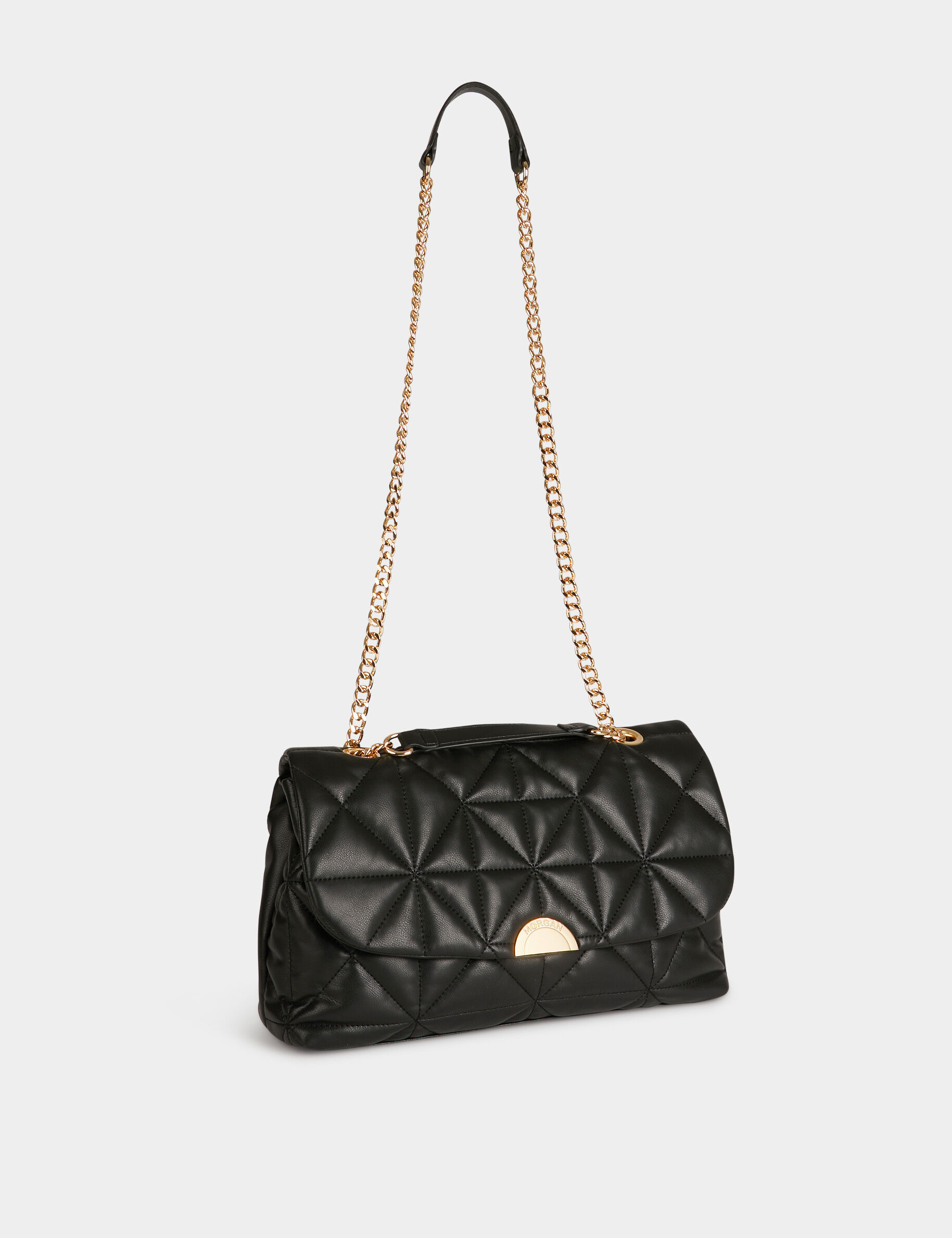 Sac pochette matelassé noir femme - noir