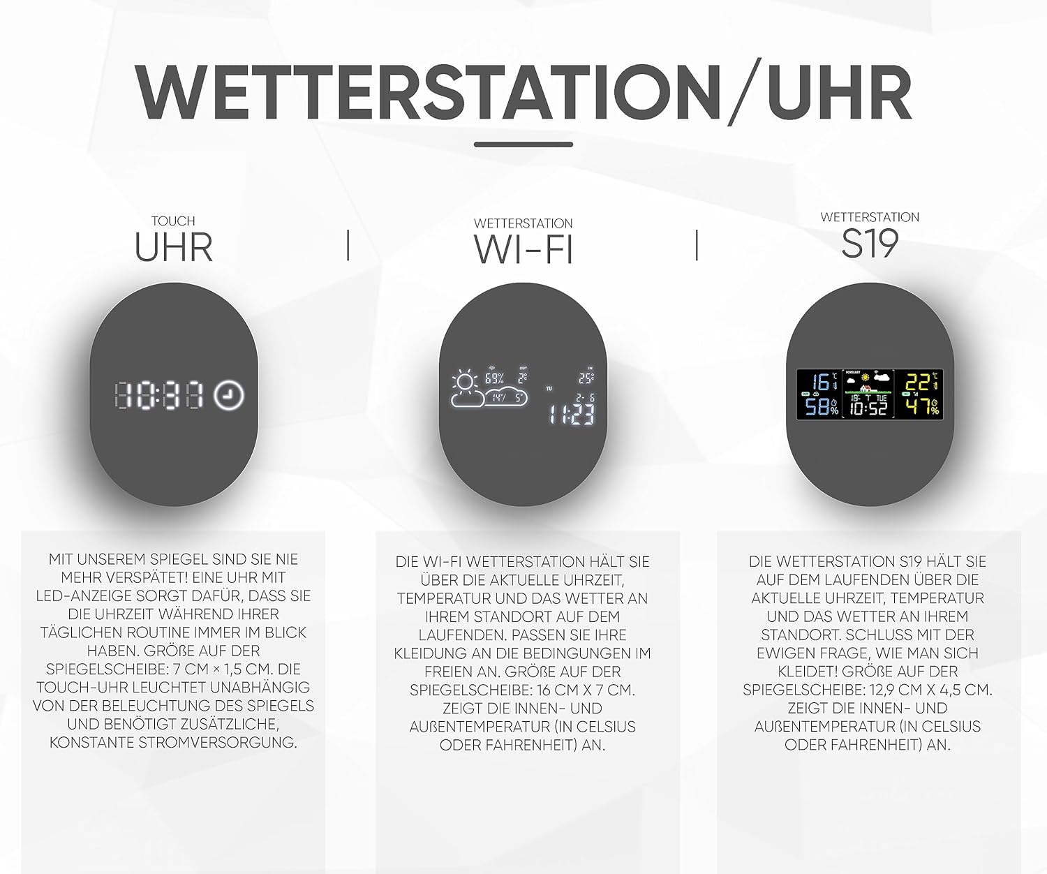 Artforma Badspiegel mit Beleuchtung - Led Spiegel Bad - 120x70 - Badezimmerspiegel Nach Maß - auf Individuelle Bestellung Gefertigt - Modernes Design - Ohne Rahmen