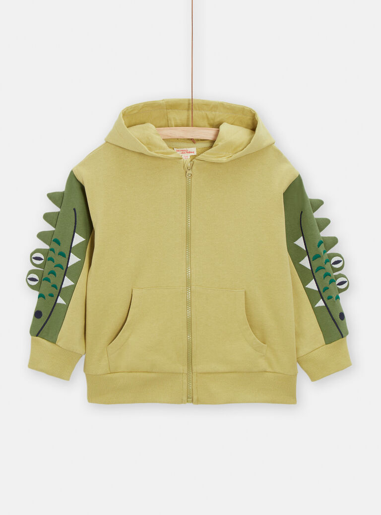 Gilet vert pâle avec crocodiles brodés pour garçon