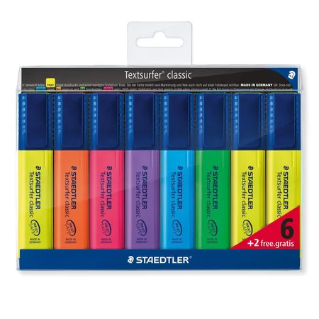 STAEDTLER® Textmarker, 6 Stück + 2 GRATIS