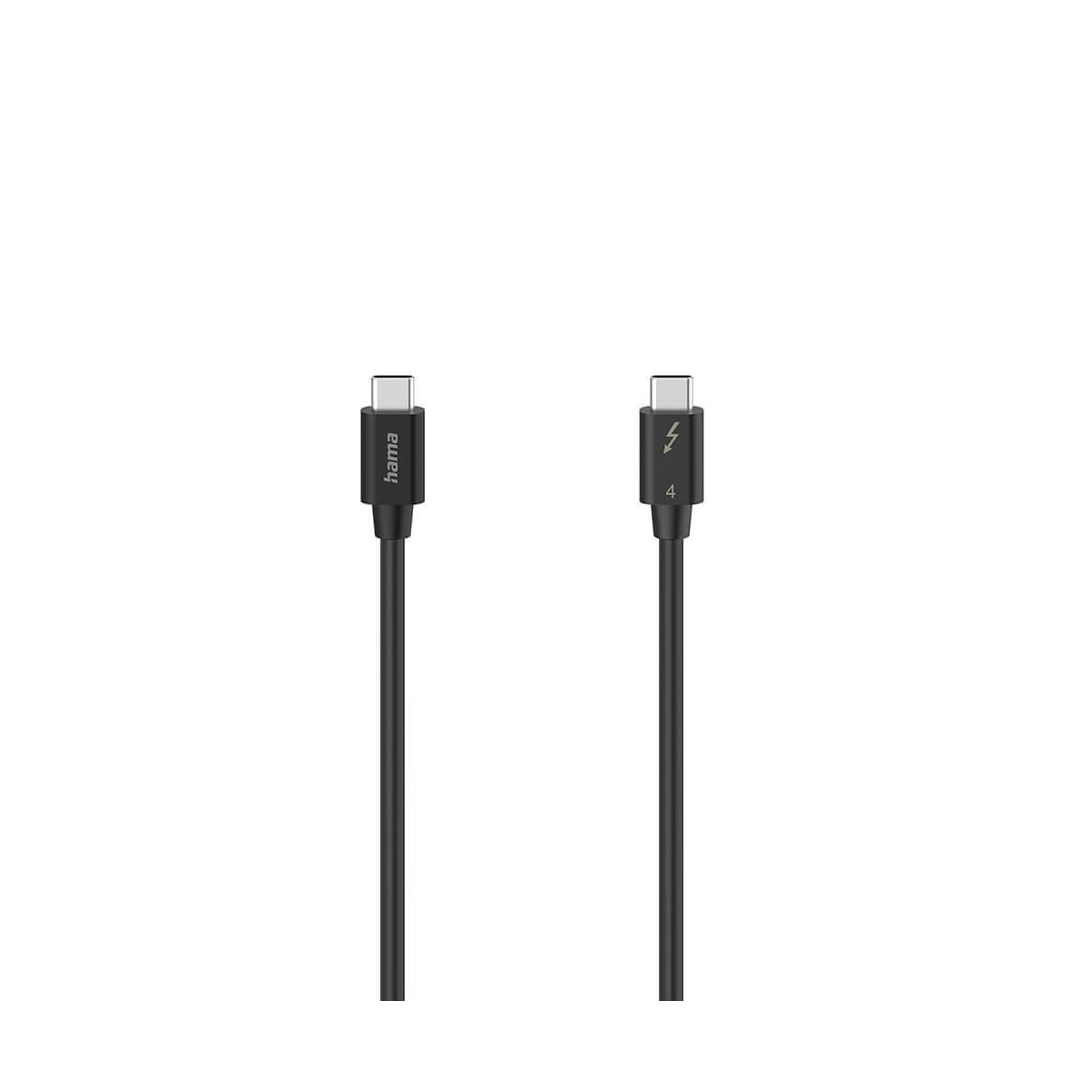 HAMA Kabel USB-C Thunderbolt-4 40 Gbit/s Ultra-HD 8K 0,8m Svart