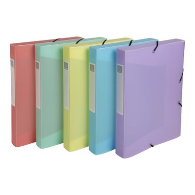 Exacompta Chromaline Pastel - Boîte de classement plastique (livrée à plat) - dos 40 mm - disponible dans différentes couleurs pastels