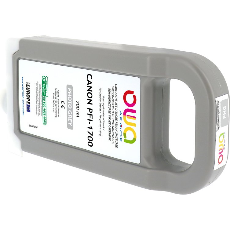 Cartouche d'encre traceur remanufacturée OWA - standard - Gris Clair - pour CANON PFI-1700 PGY