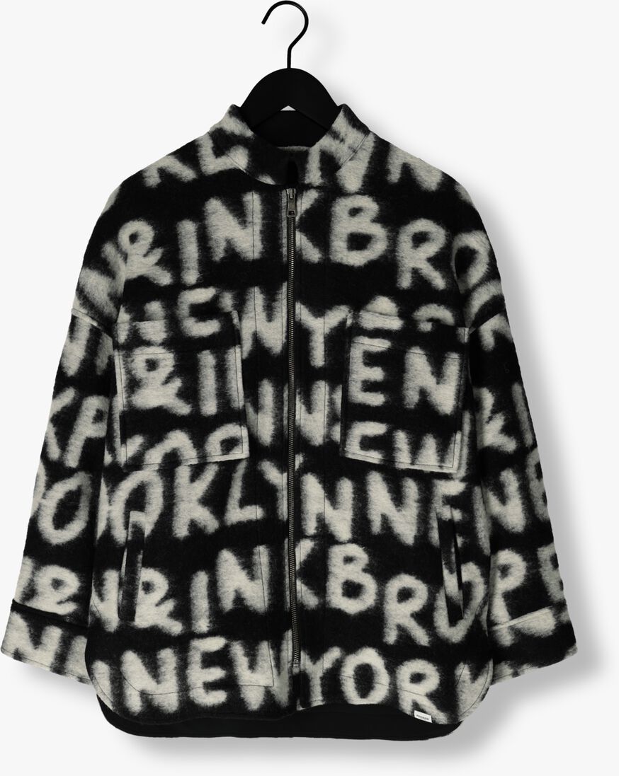 zwarte penn & ink jack 542 coat aop