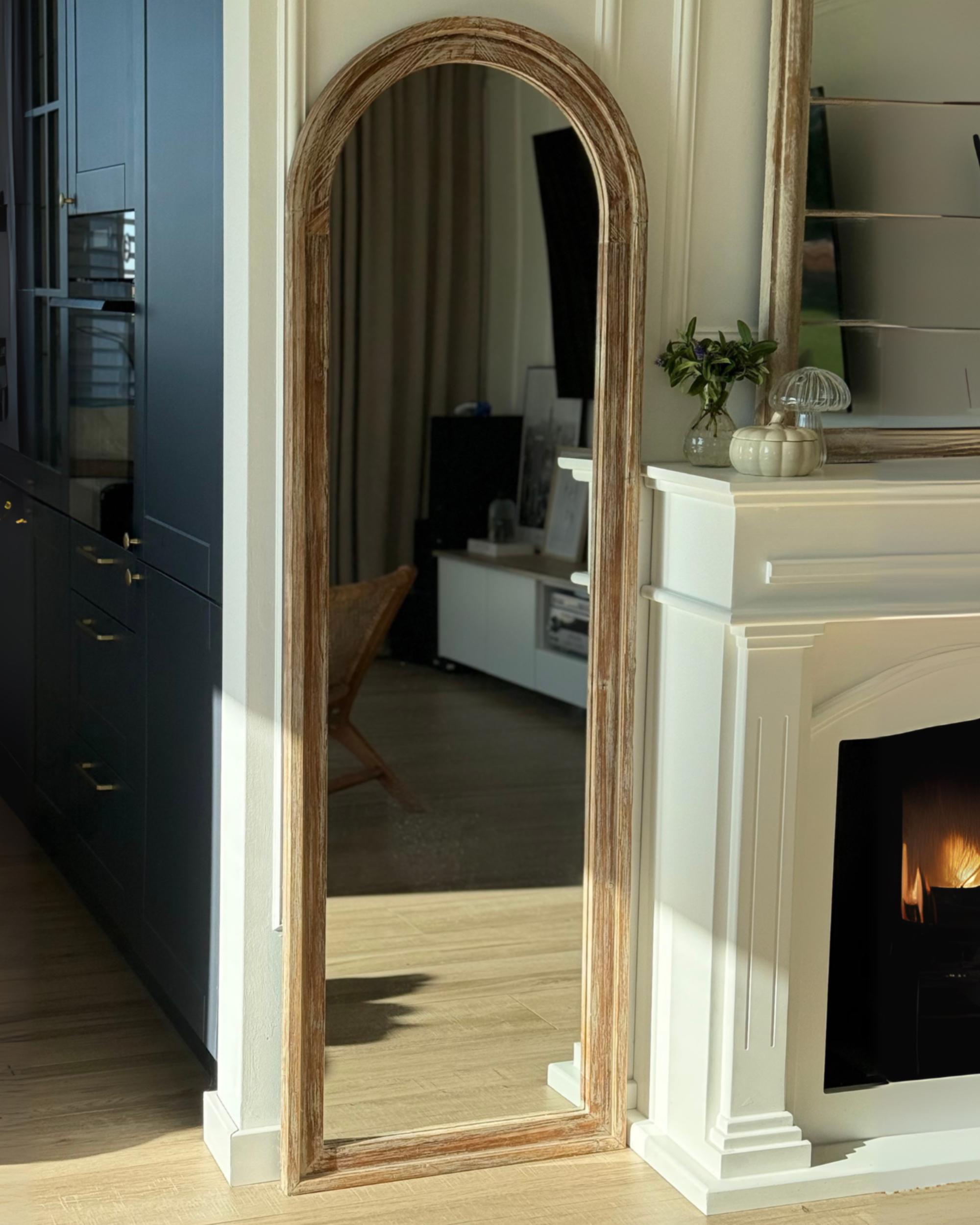 Wandspiegel COIGNY 55 cm 170 cm Dennenhout Lichtbruin