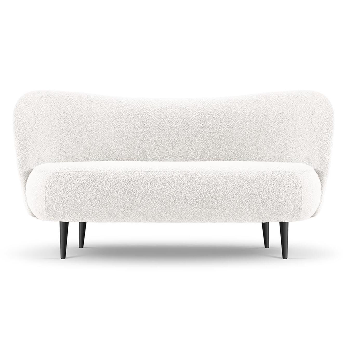 Mazzini Sofas Canapé Clove 3 places Velours bouclé blanc - 180x77x80 cm