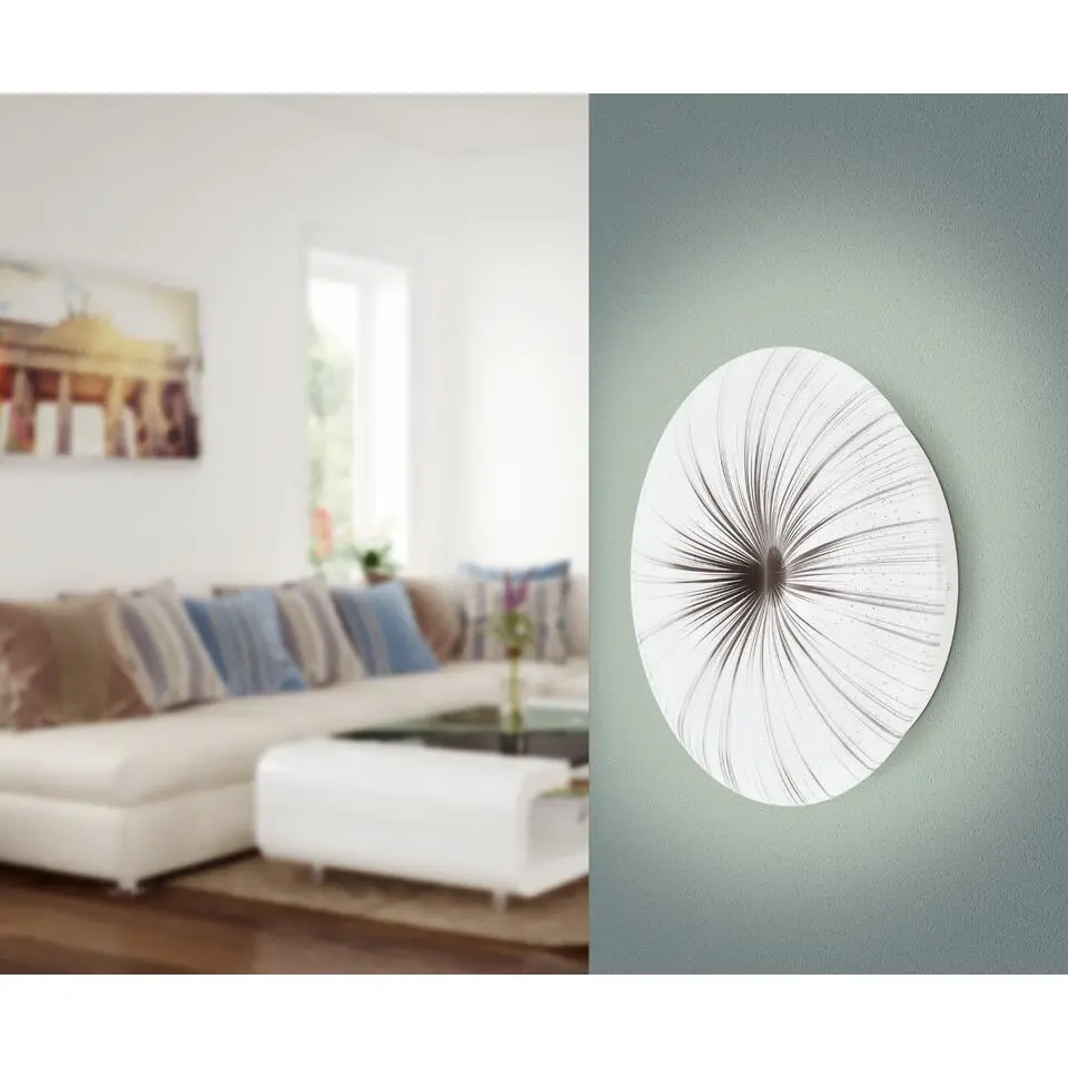 EGLO Nieves Wandlamp/Plafondlamp - LED - Ø 41 cm - Wit/Zilver