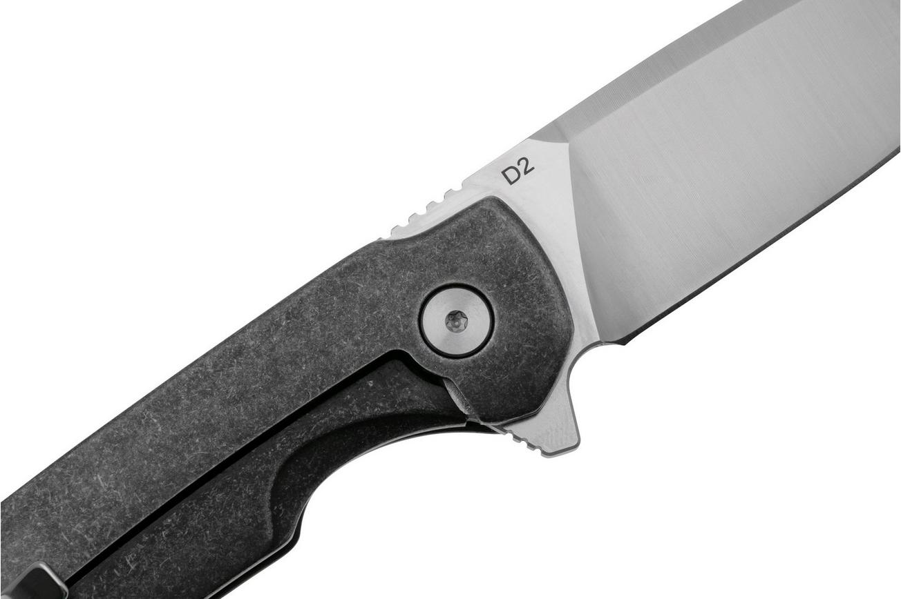 Buck Stinger 0714BKS Satin D2, Black Aluminium Carbon Inlay, zakmes
