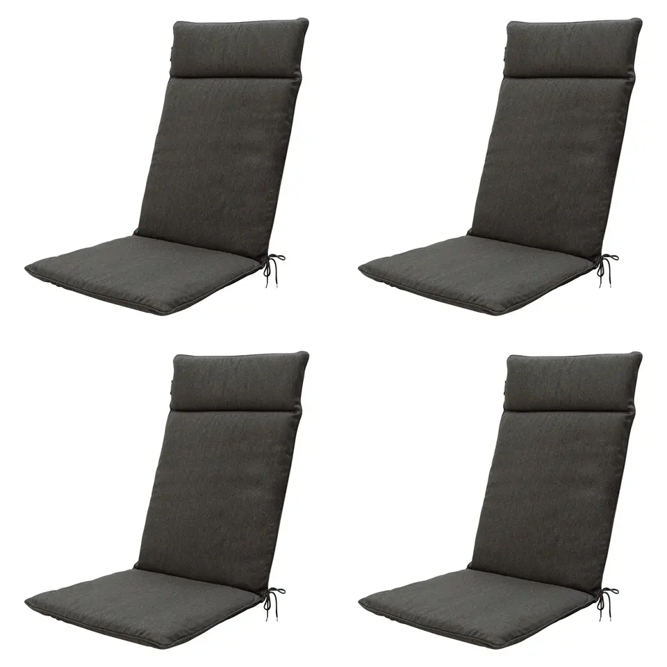 Madison - Tuinkussen Dark grey canvas eco  - Ca. 120x50 cm - Set van 4