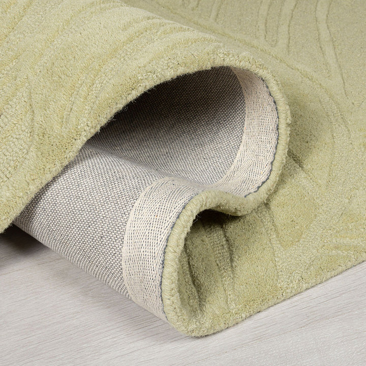 Rond modern vloerkleed - Solacio Leaves Olijfgroen