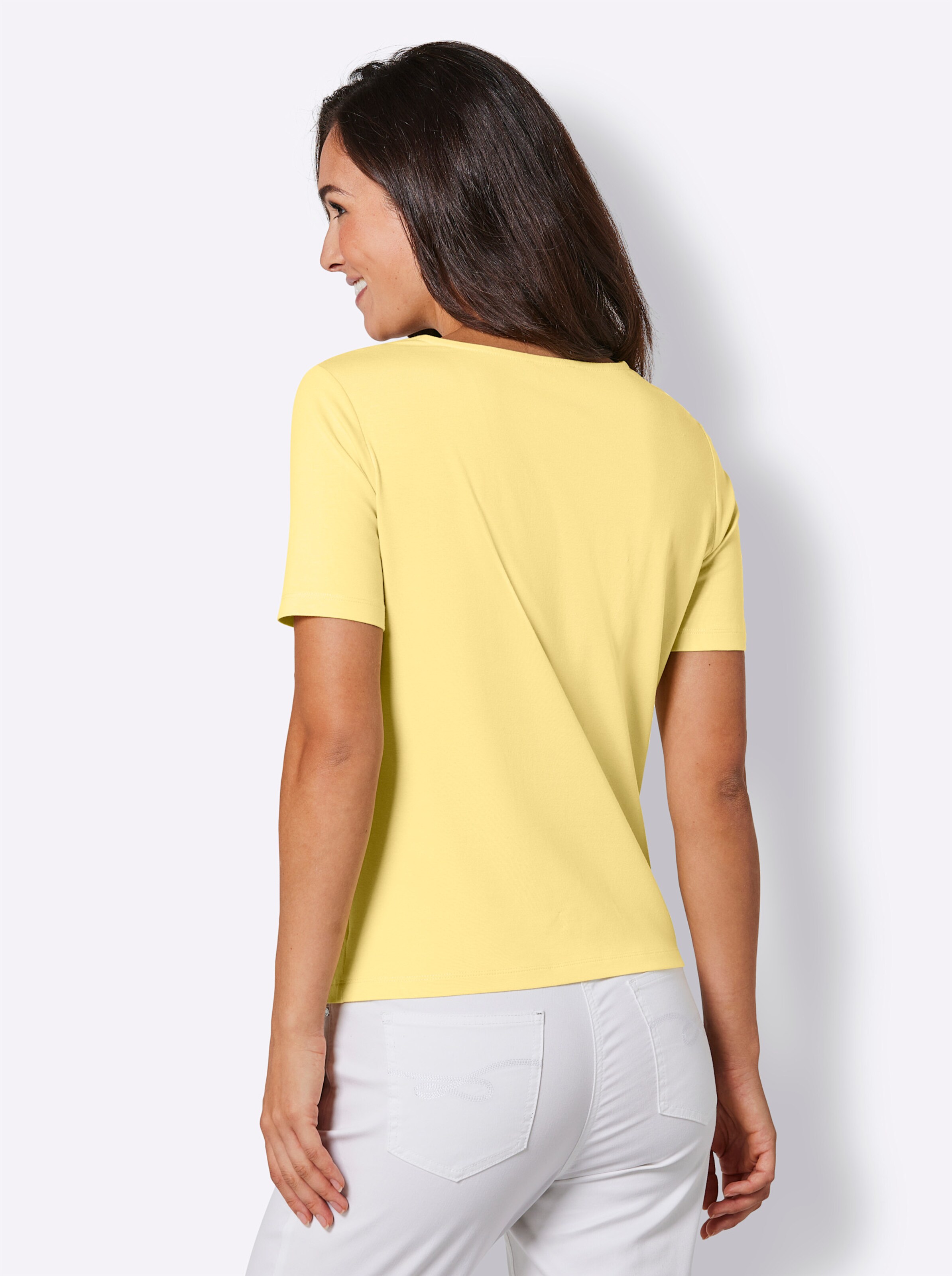 Modal-Baumwoll-Shirt in zitrone