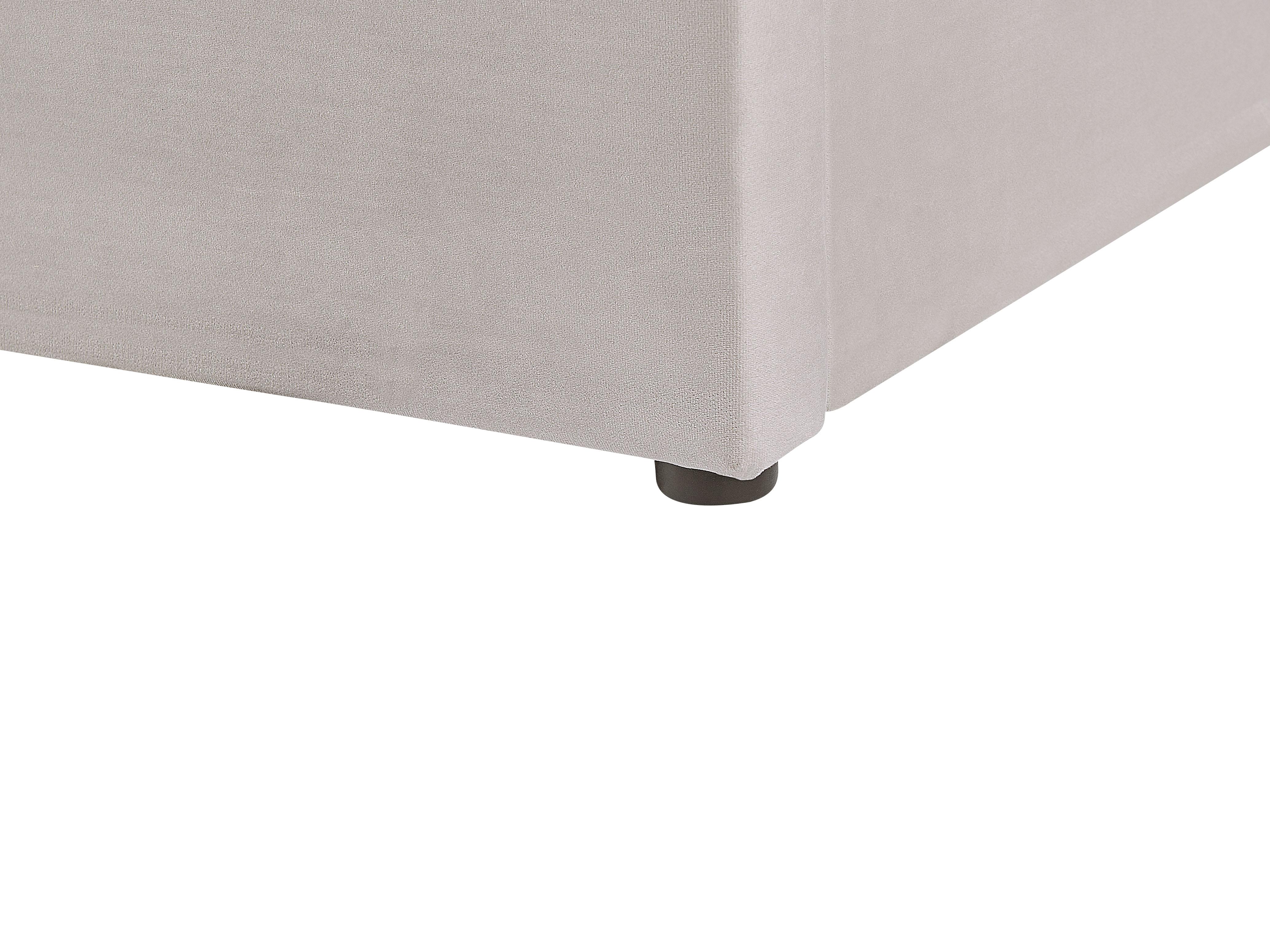 Bed met opbergruimte Fluweel LUBBON 160 x 200 cm Lichtgrijs