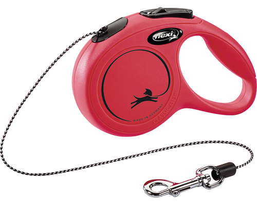 Hondenriem flexi New Classic touw maat XS 3 m rood