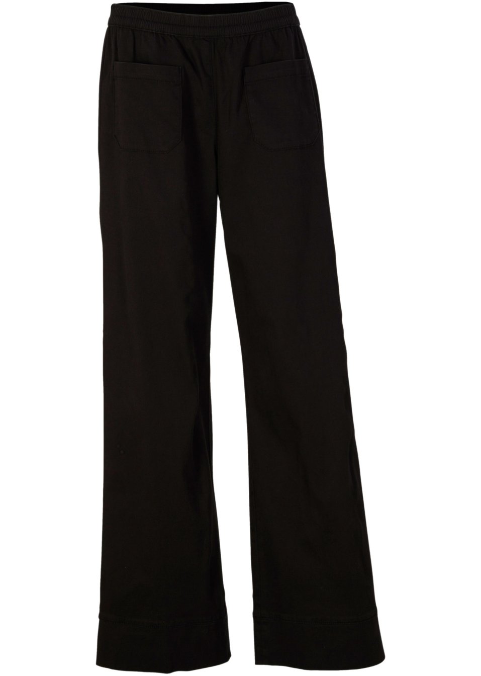 Pantalon en twill avec jambes évasées et taille confortable