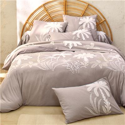 Linge de lit motifs palmiers tuftés