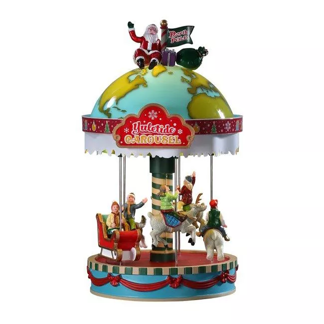 Personnages Lemax à piles Carrousel musical Yulétide