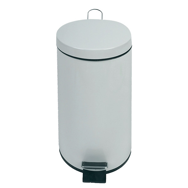 Collecteur à pédale JVD 30 L métal blanc