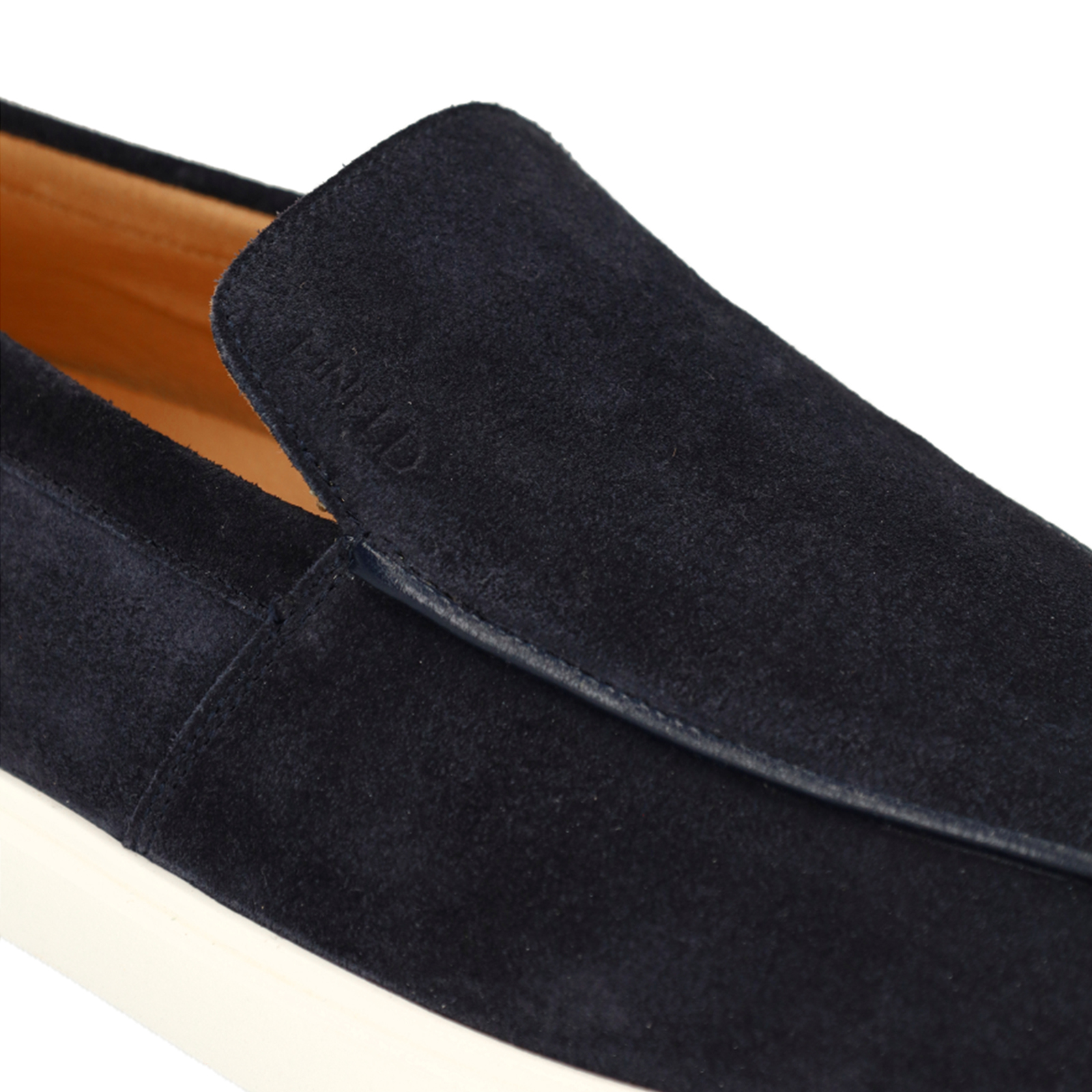 Donkerblauwe suède loafers