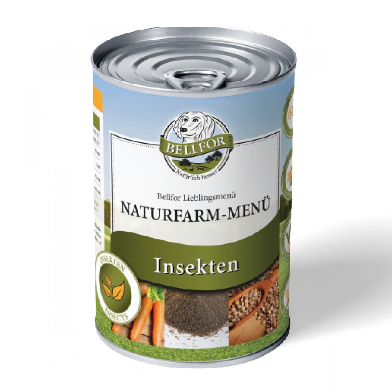 Bellfor Hundefutter Nass mit Insekten - Naturfarm-Menü - 6x400g