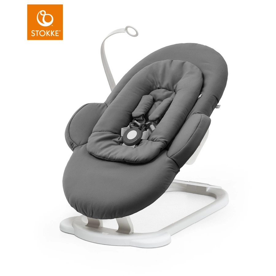 STOKKE® Steps™ Babywippe Herringbone Grey  White Chassis