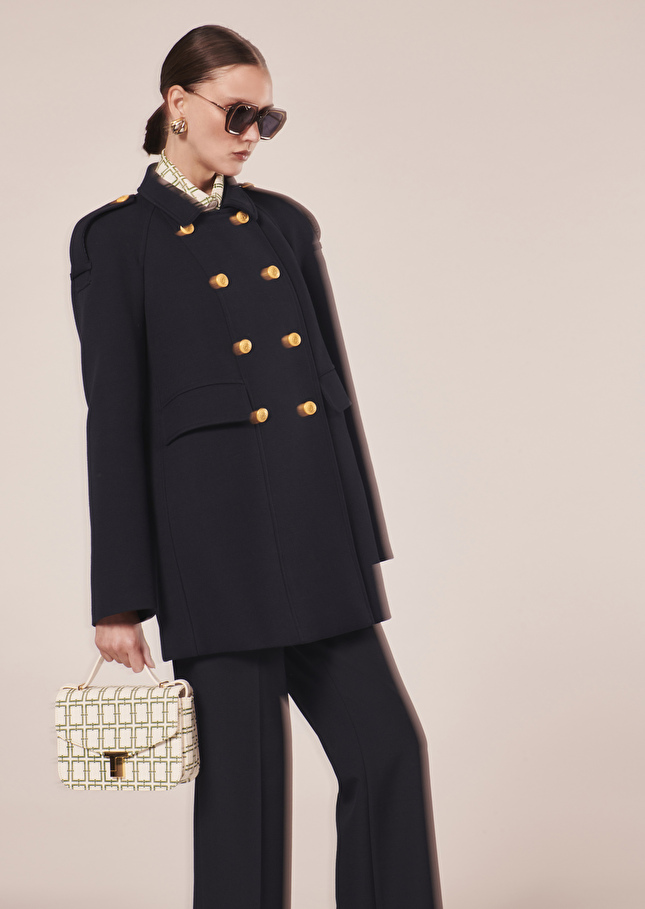 Manteau Marniebleu nuit en double coton