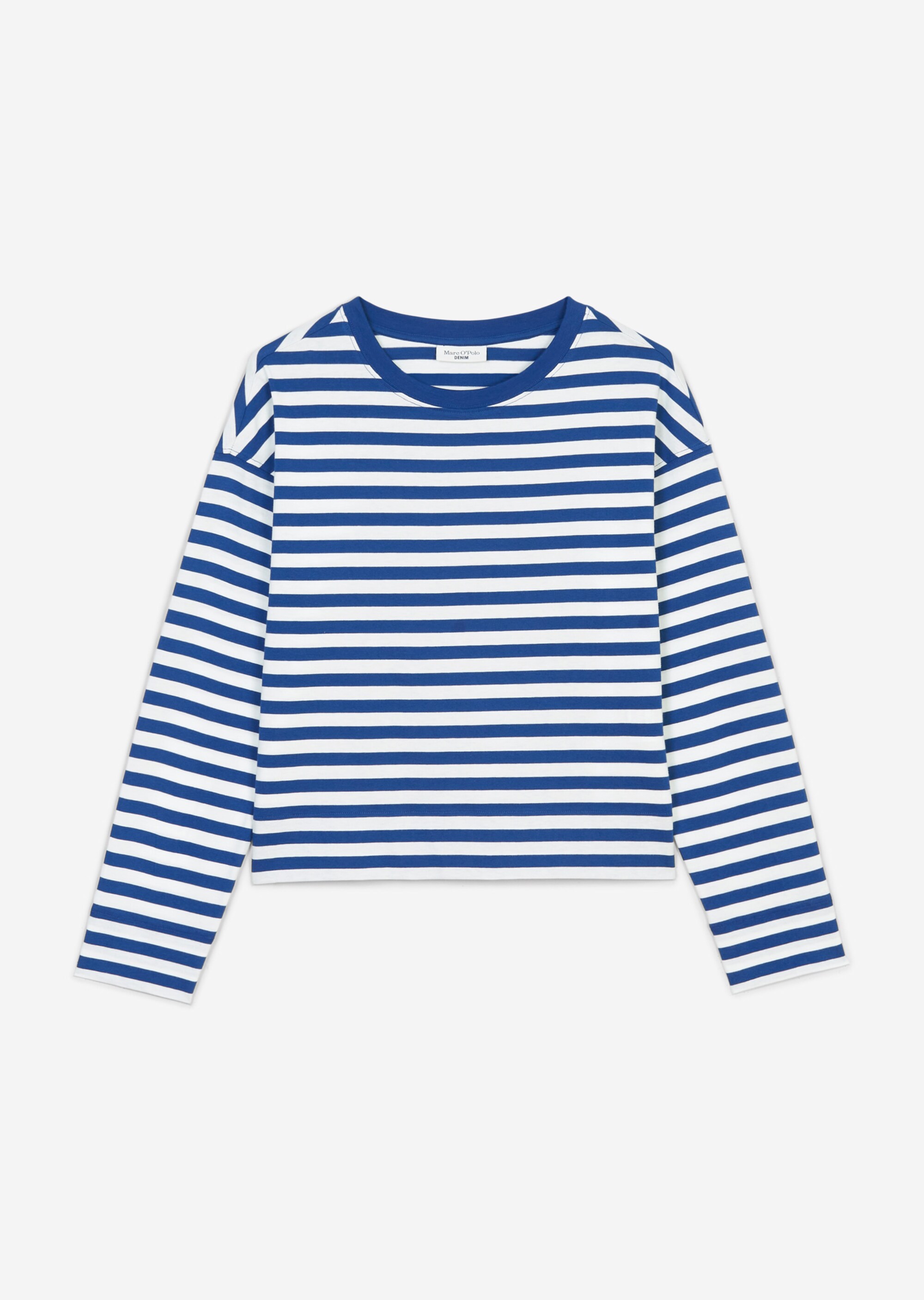 Ringel-Longsleeve loose aus garngefärbter Bio-Baumwolle
