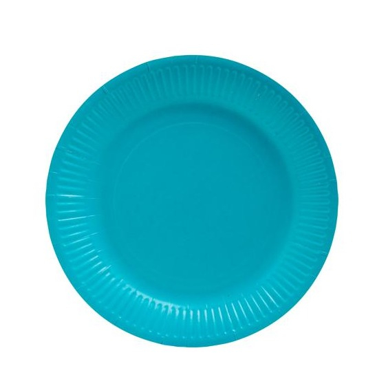 (20er Set) Ø23cm Pappteller Einweg Papier Teller Party Geschirr Tisch Deko (79216I) - Türkis