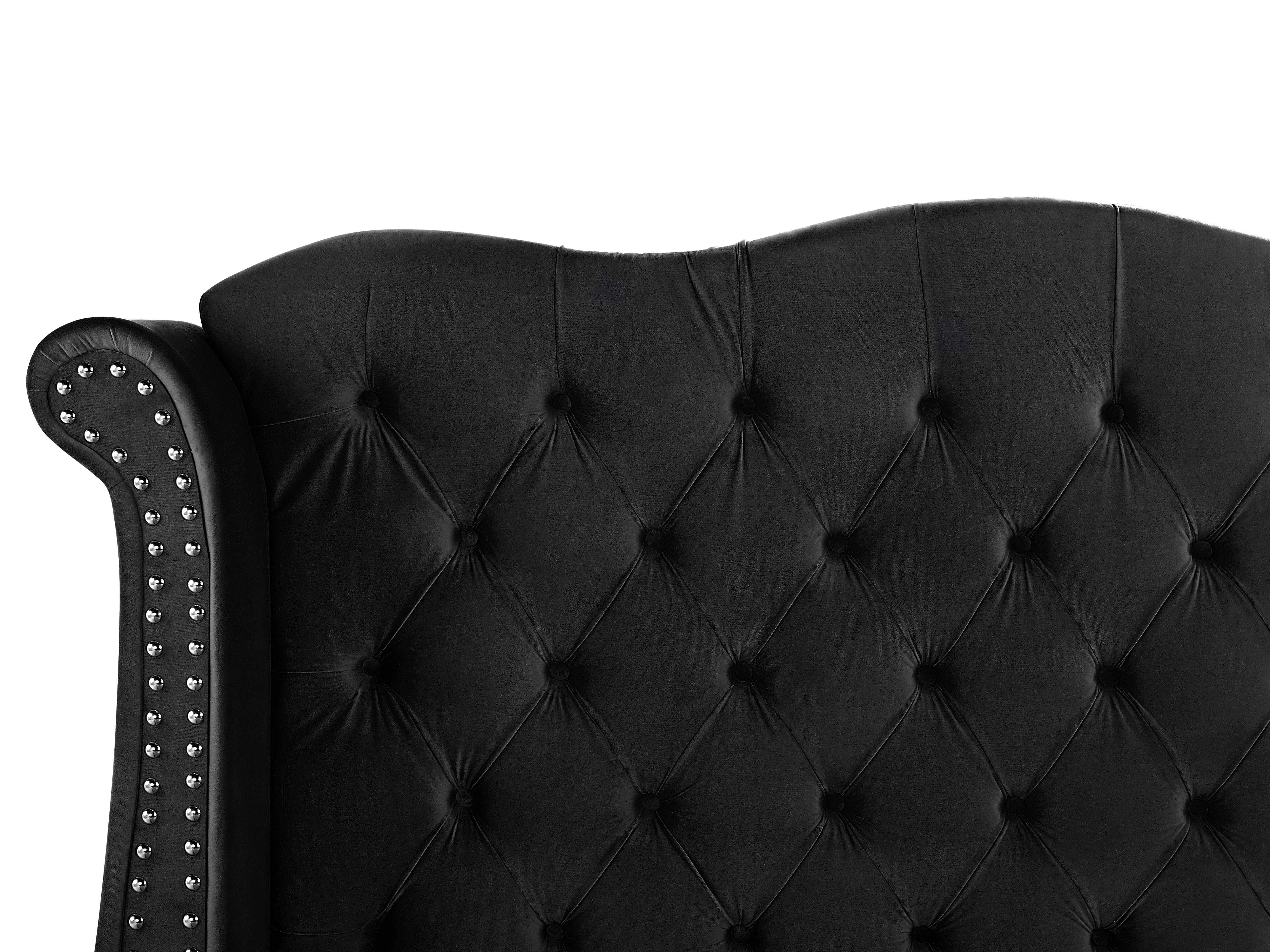 Bed Fluweel AYETTE 160 x 200 cm Zwart