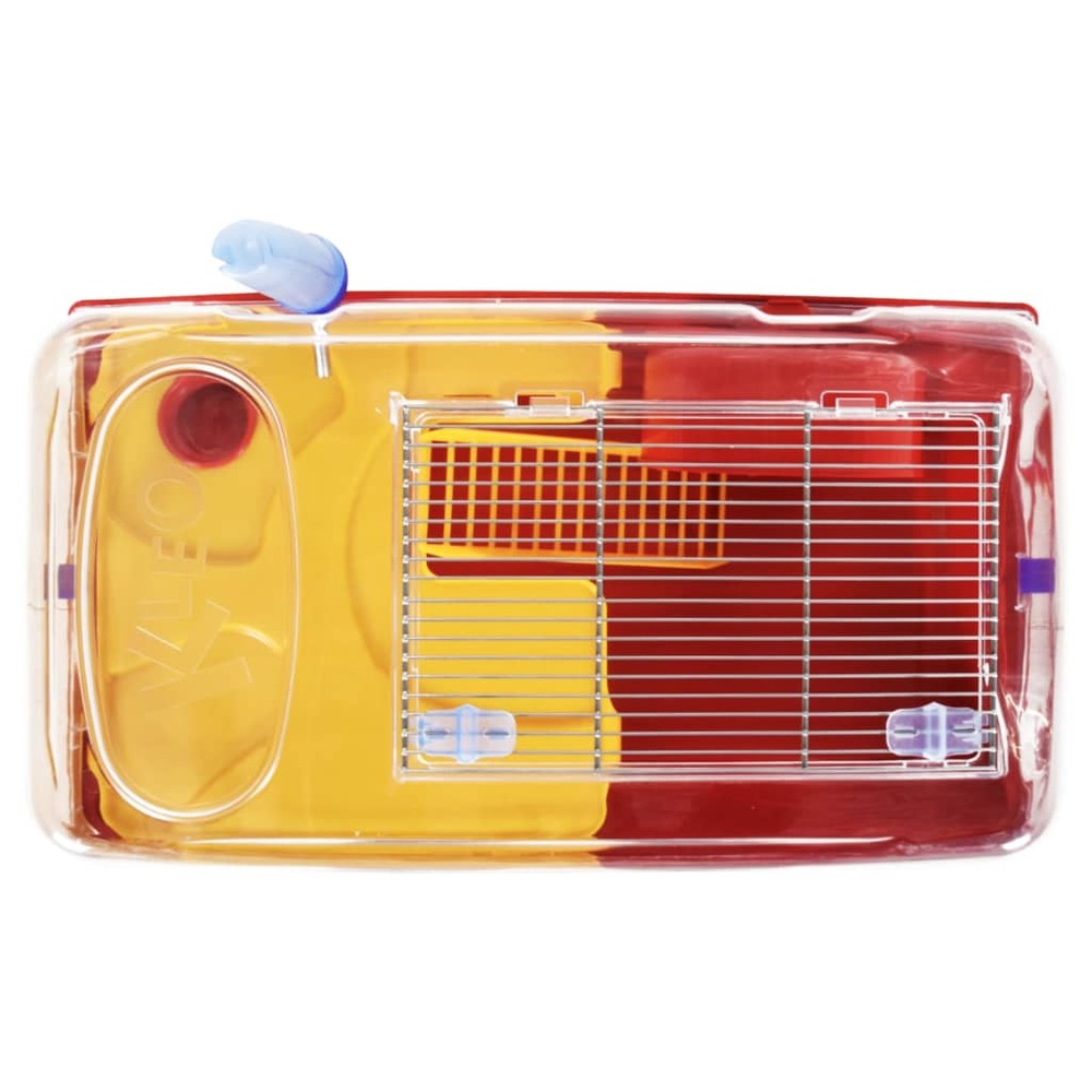 Cage pour hamsters rouge 57x33x26 cm polypropylène