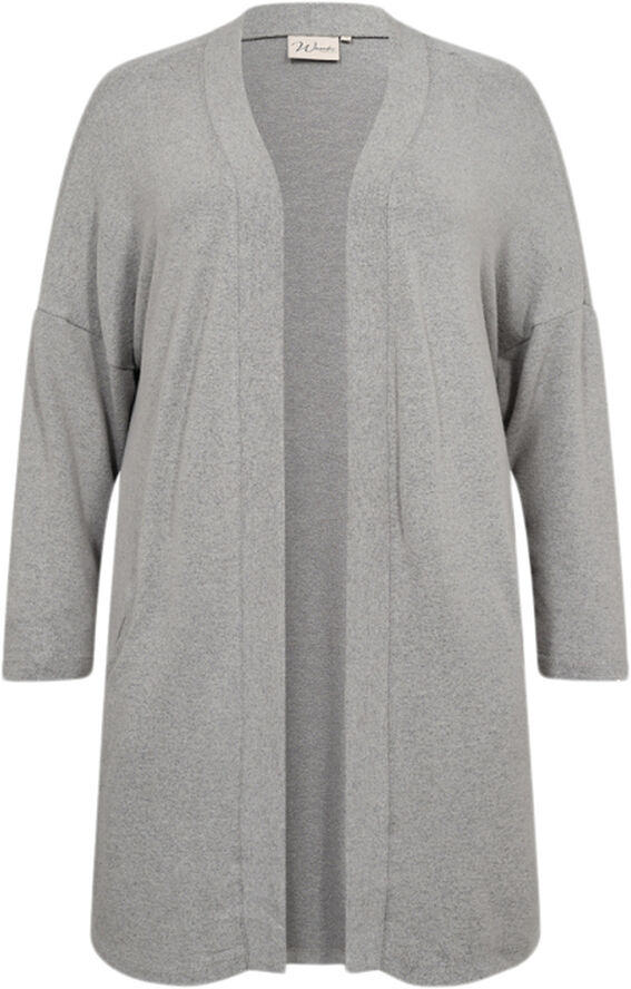 Wasabiconcept Curvy WA-SIMONE 3 Cardigan Grå 99470 med. grey melange