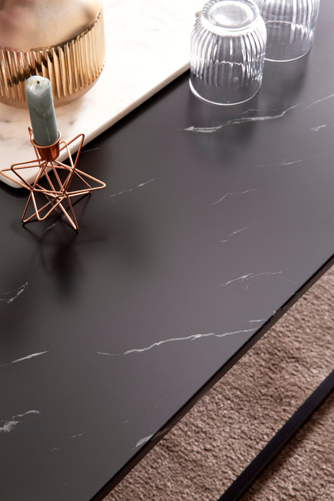 Couchtisch - Marmor-schwarz - 100 cm