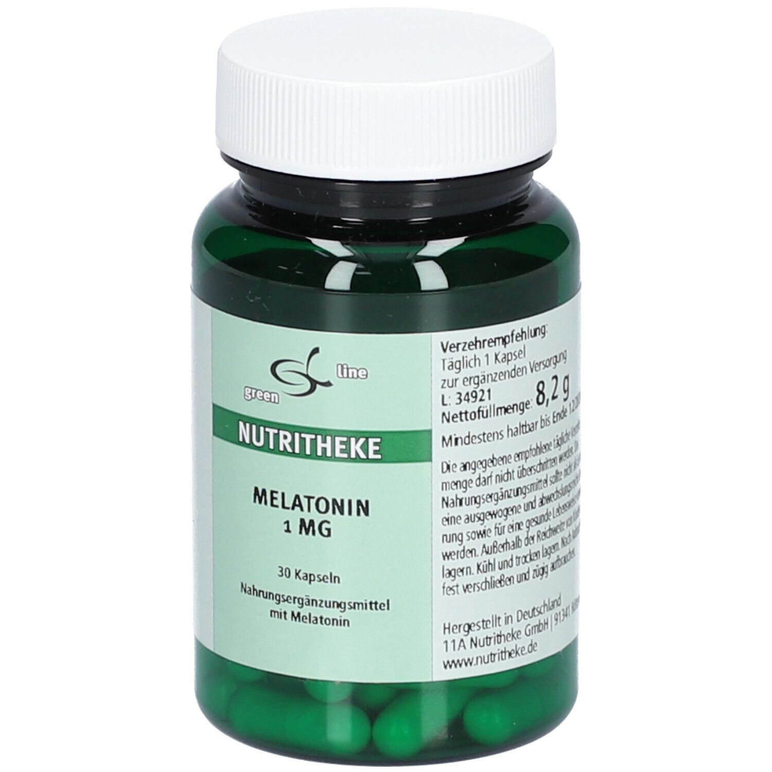 green line NUTRITHEKE MELATONIN 1 mg