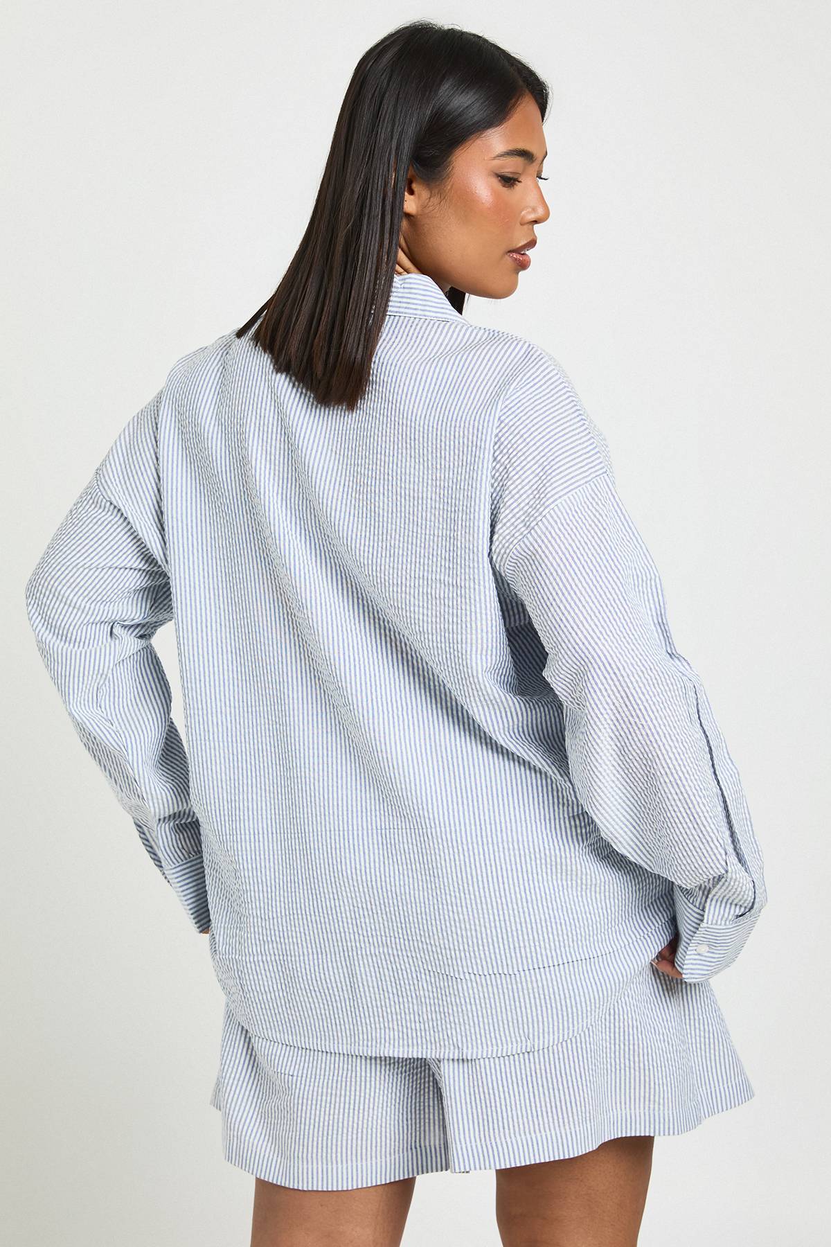 boohoo Chemise Oversize À Rayures Grande Taille