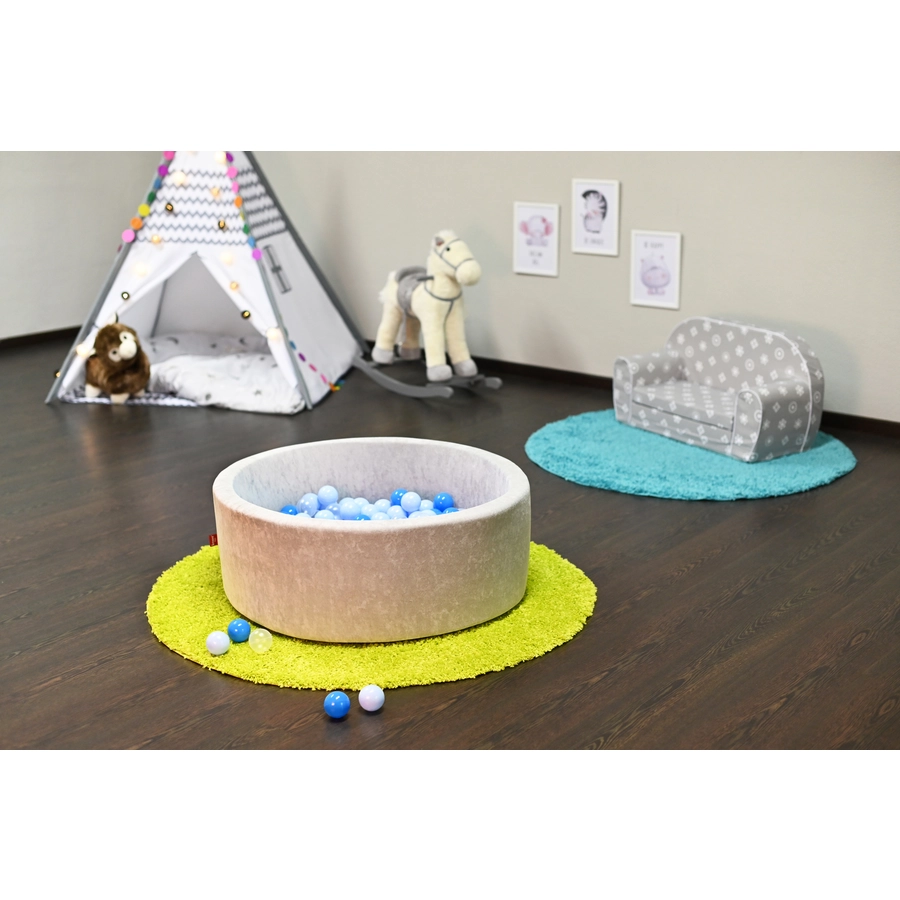 knorr toys® Bällebad soft - Grey - 300 balls soft bluebluetransparent grau