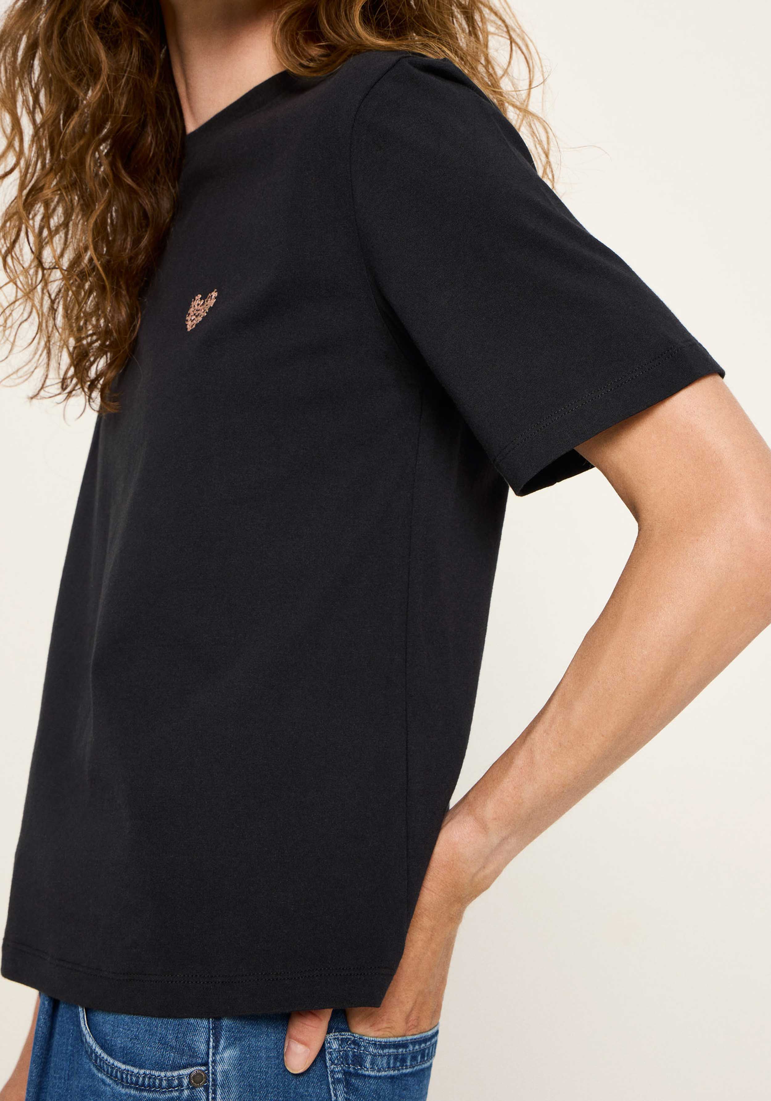 Lanius T-Shirt Statementshirt Black