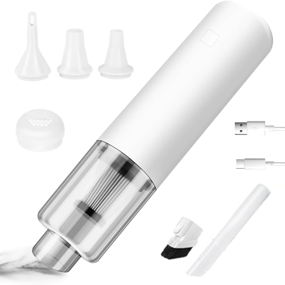 Aspirateur a Main sans Fil pour Voiture rechargeable 6000 Pa blanc Ven