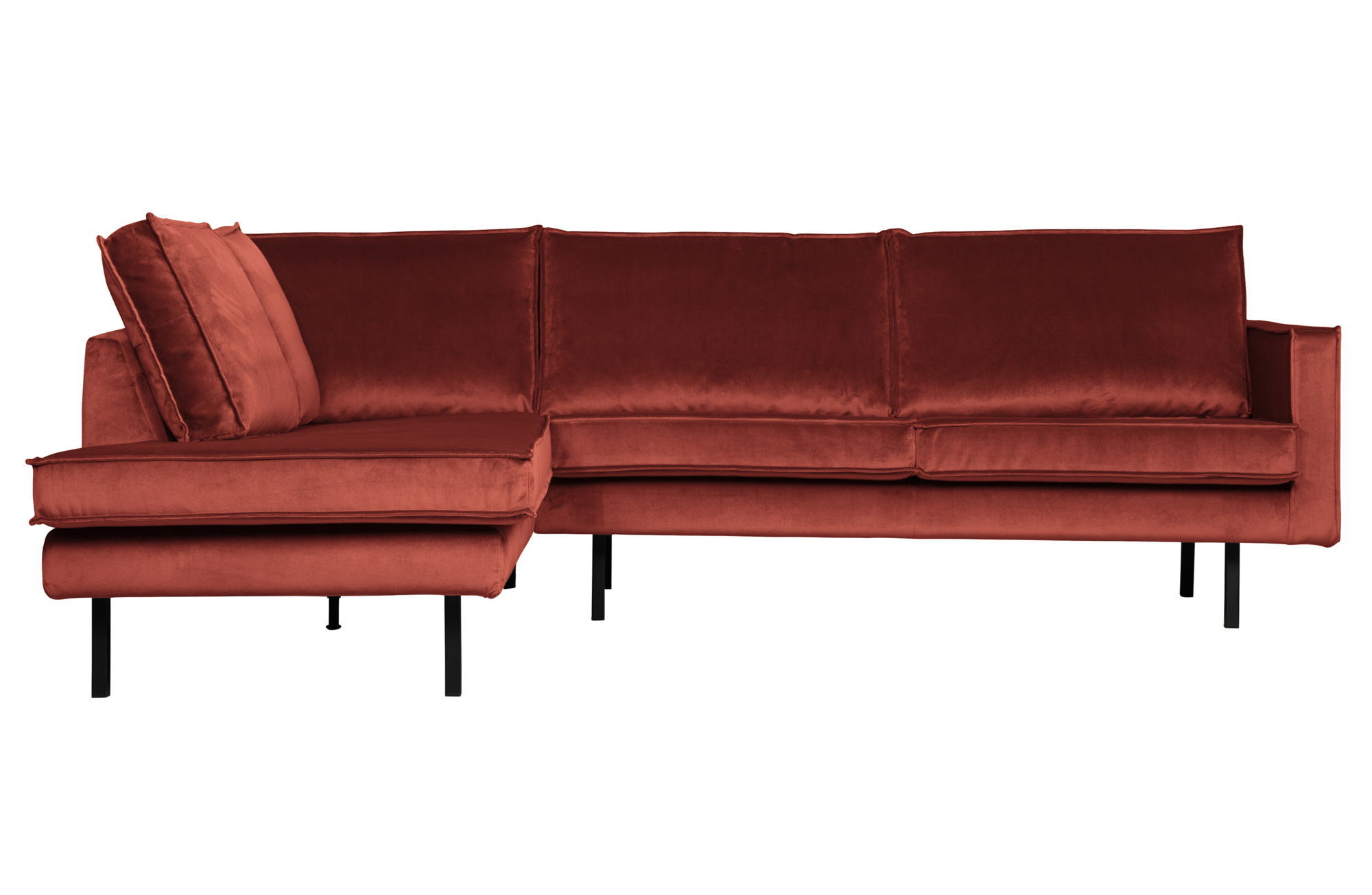 BePureHome hoekbank Rodeo fluweel Rodeo Hoekbank Fluweel Links - Chestnut