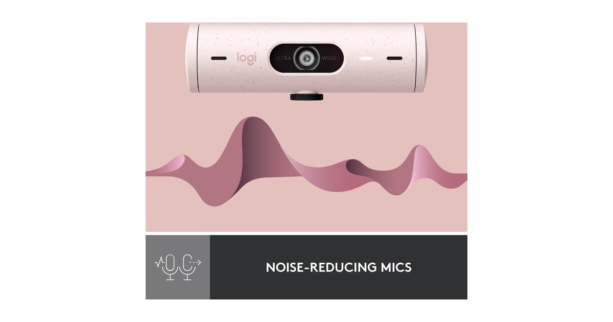 LogitechBrio 500 Full HD Webcam  (Roze/zwart, 1080p/30fps, 720p/60fps)