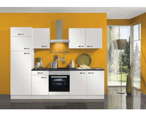 Optifit keukenblok met apparatuur Lagos286 270 cm wit glanzend gedemonteerde variant omkeerbaar KPLG 2731DE-9+