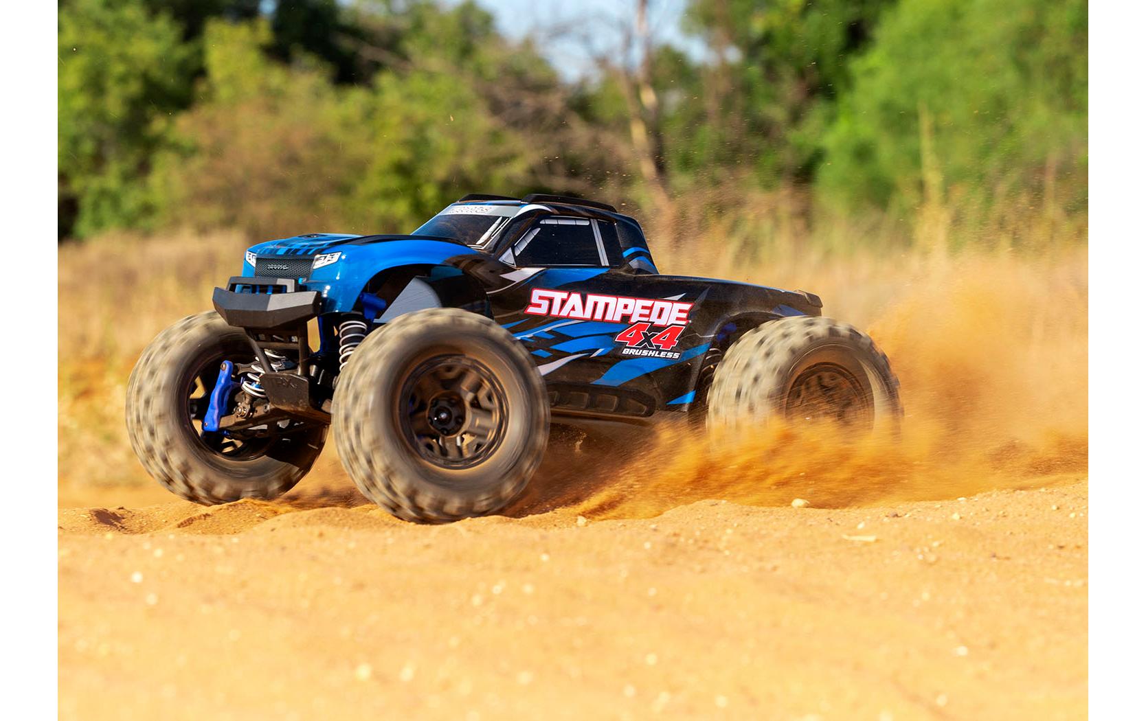 Monster Truck Stampede 4x4 BL-2s Blau, ARTR, 1:10<br>Robuster 4WD Brushless Monstertruck
