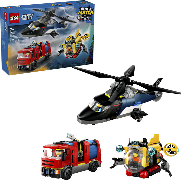 Lego Remix - helikopter. brandbil og ubåd 60462