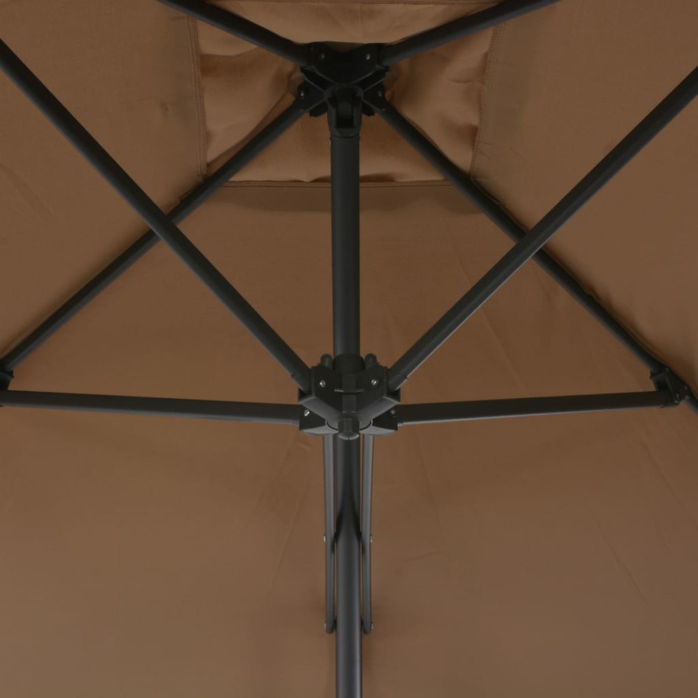 Parasol d'extérieur avec poteau en acier 250 x 250 cm taupe