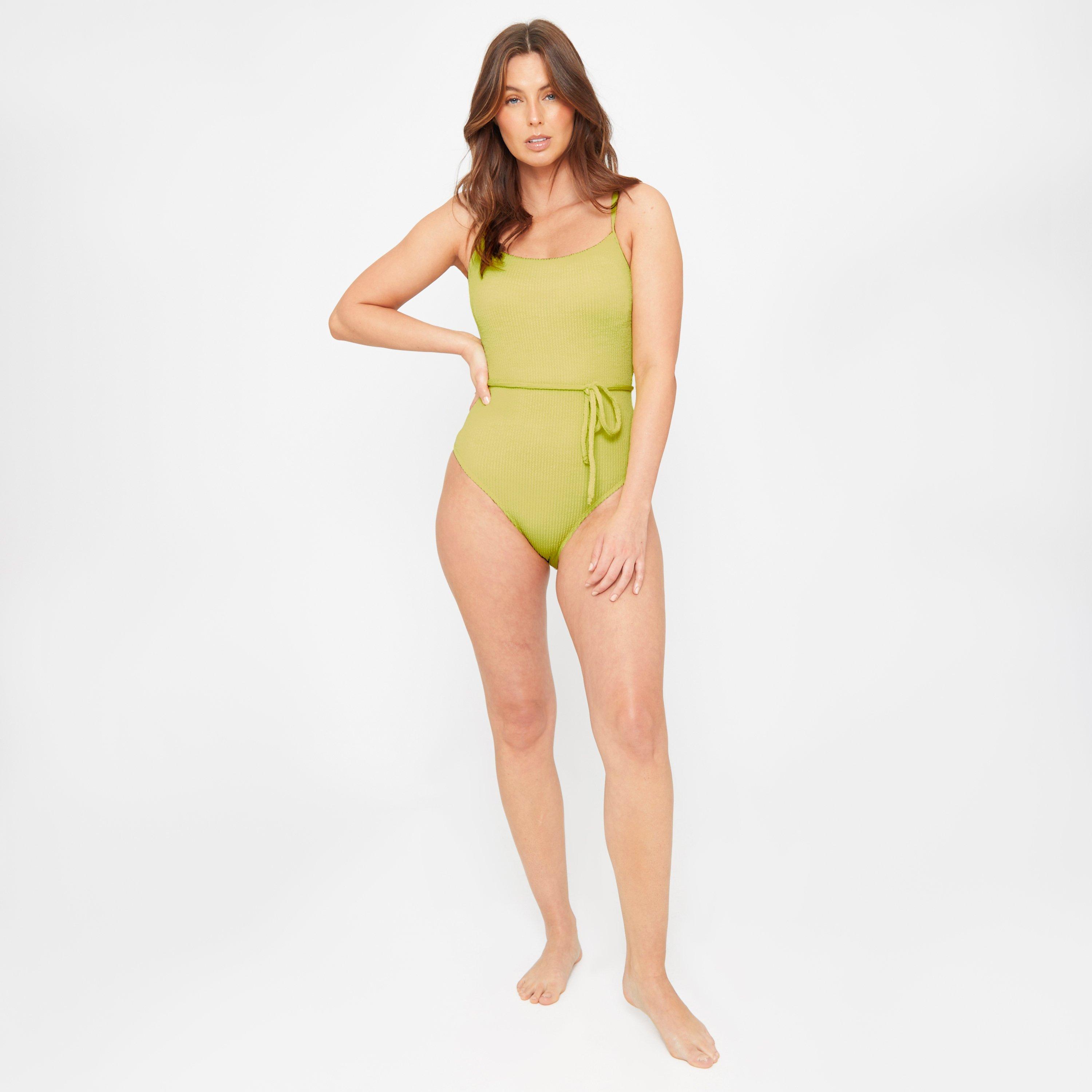 Be You Ladies Textured Belted Swimsuit