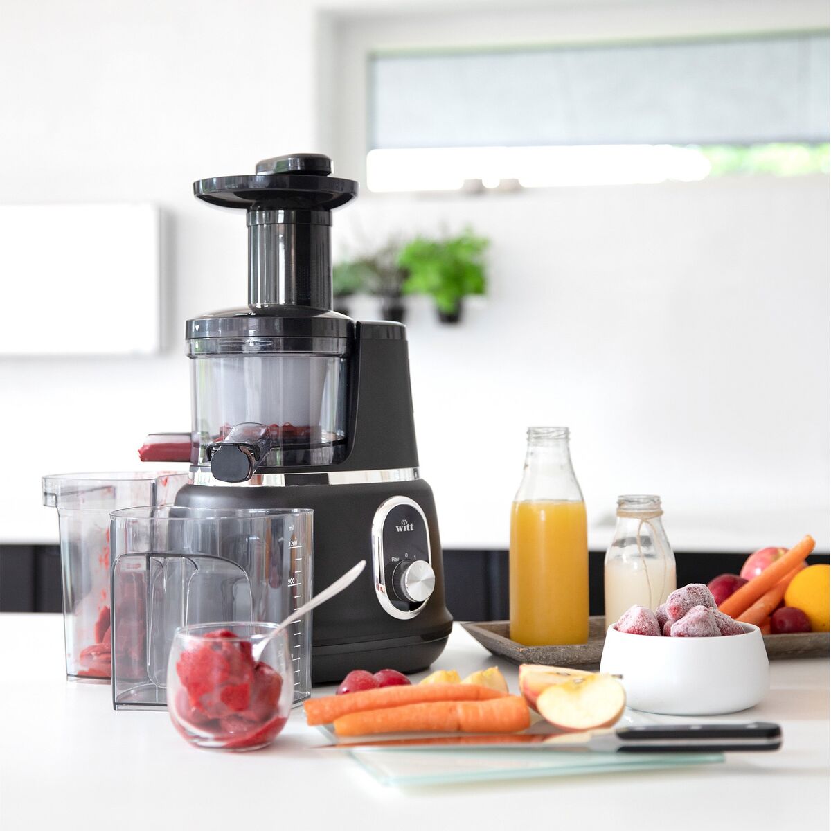 Premium slow juicer, svart